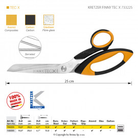 KRETZER FINNY TEC X 733225 Ножницы портновские 10"
