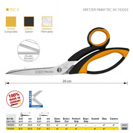 KRETZER FINNY TEC XX 742020 Ножницы портновские 8"