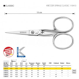 KRETZER SPIRALE CLASSIC 110413 Ножницы для обрезки ниток и вышивания 5"