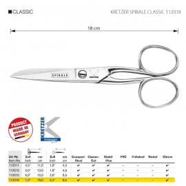 KRETZER SPIRALE CLASSIC 112018 Ножницы универсальные 7"