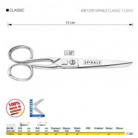 KRETZER SPIRALE CLASSIC 112615 Ножницы портновские для левши 6"