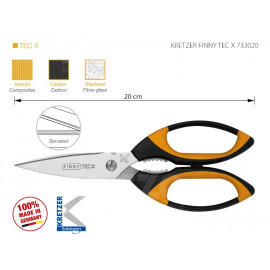 KRETZER FINNY TEC X 733020 Ножницы портновские 8"